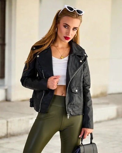 Royalfashion Veste Ramones en éco-cuir pour femme