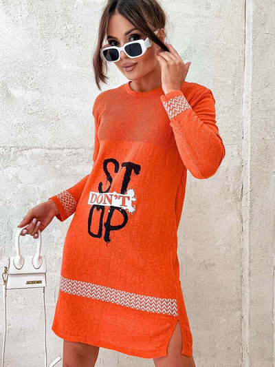 Royalfashion Robe pull femme rose clair