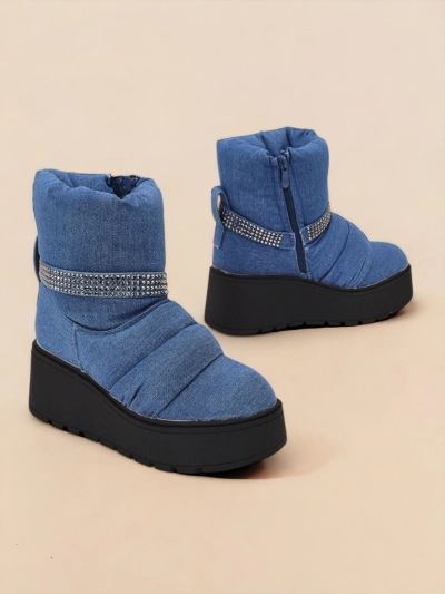 Royalfashion Bottes de neige compensées pour femmes Renosi