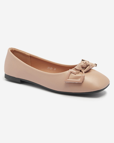 Ballerines marron clair pour femme avec décoration sur le nez Caxien- Footwear