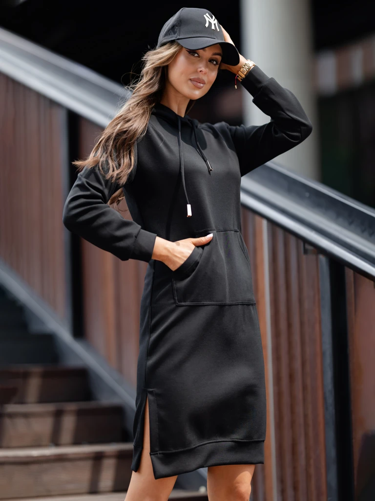 Royalfashion Robe sweat en viscose avec capuche