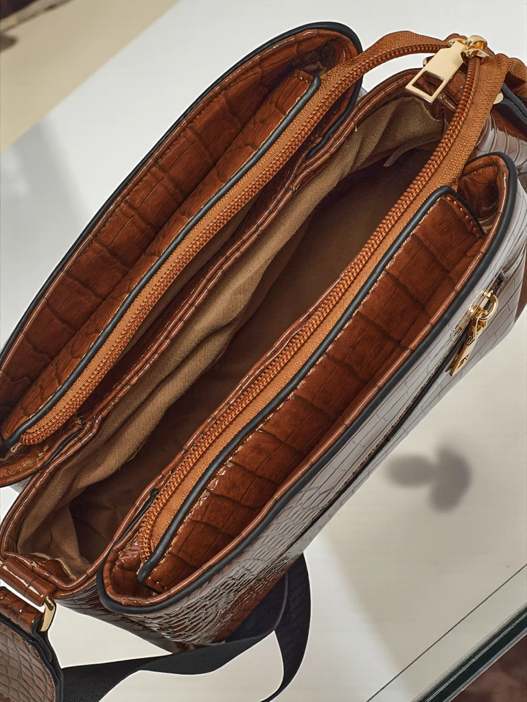 Petit sac à main verni en cuir écologique Midnight Fern