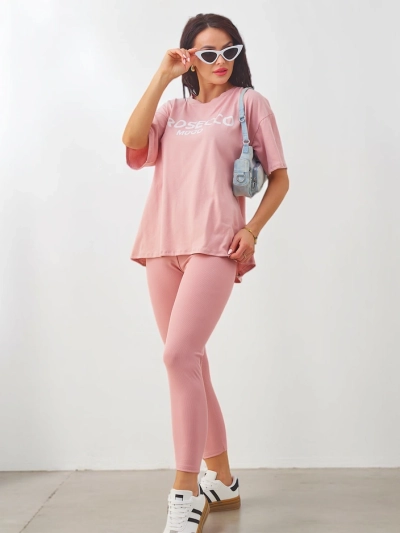Ensemble en coton Royalfashion pour femmes avec manches courtes et leggings