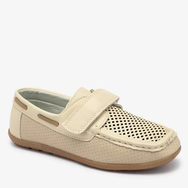 Mocassins ajourés pour enfants en beige Nexxc- Footwear