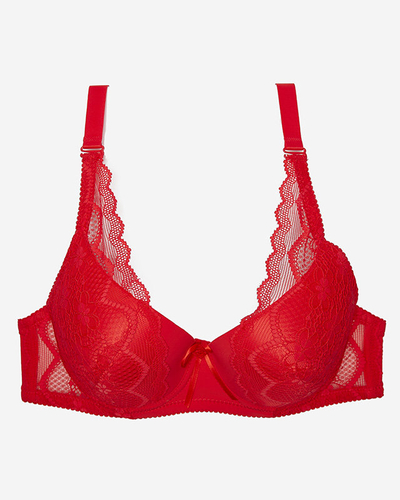 Soutien-gorge rouge pour femmes avec dentelle- Lingerie