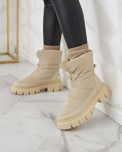 Royalfashion Bottes de neige à enfiler pour femme de couleur marron clair Sadella