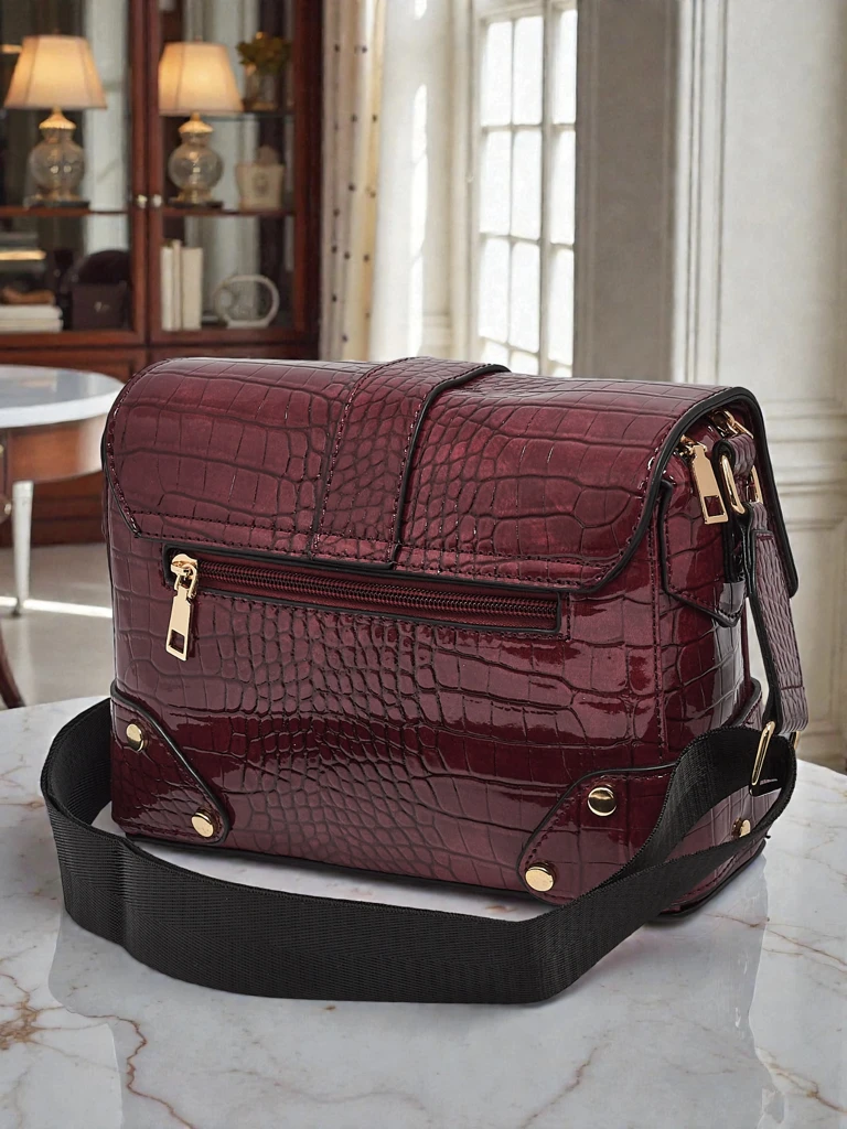 Sac à Main pour Femmes Cassandra Bordeaux en Cuir Écologique