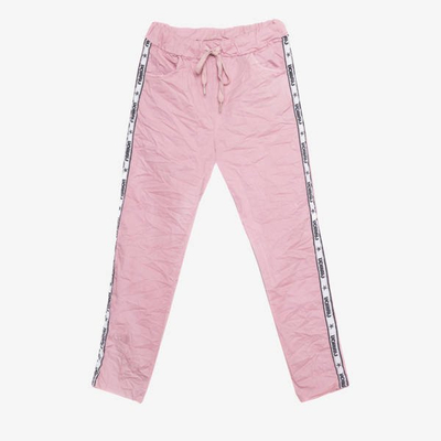 Pantalon de jogging rose à rayures - Vêtements