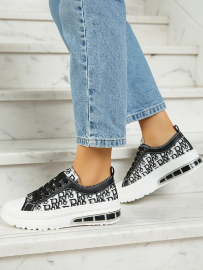 Sneakers Livia en Noir et Blanc avec Plateforme