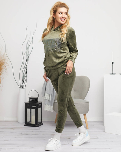 Ensemble de survêtement pour femme vert avec paillettes - Vêtements