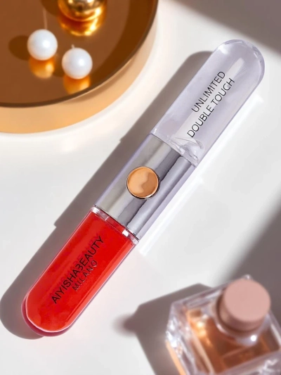 Rouge à lèvres et gloss transparent 2-en-1 Rouge vif