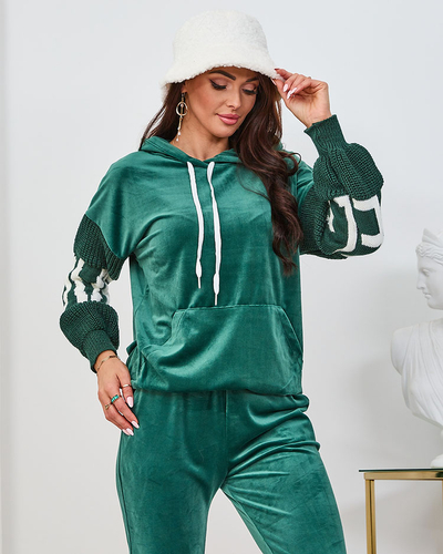 Royalfashion Ensemble de survêtements pour femme en velours noir