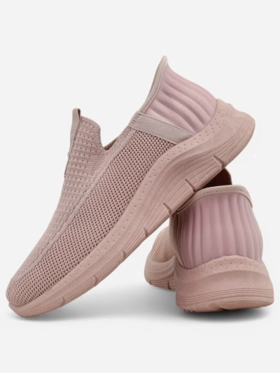 Baskets pour femmes Apollo Rosa - chaussures roses slip-on en tissu à semelle plate