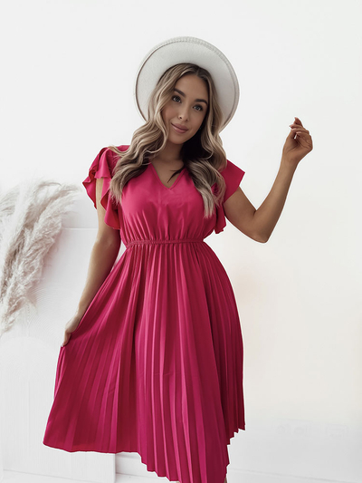 Royalfashion Robe midi plissée pour femme