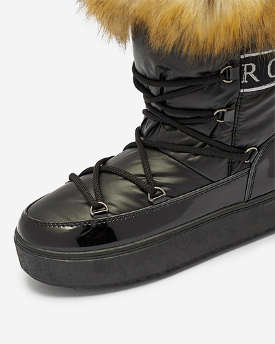 Bottes de neige noires vernies pour femmes Fursav - Footwear