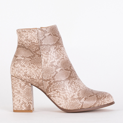 Bottes sur un montant supérieur en peau de serpent a'a Pekan - Chaussures