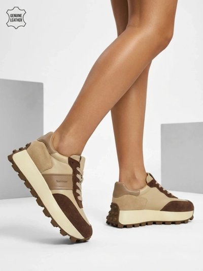 Baskets de sport pour femmes en cuir naturel Naterre