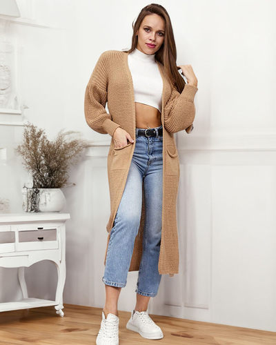 Royalfashion Pull couvre-lit femme marron clair