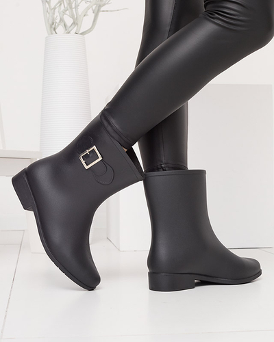 Bottes de pluie mates pour femmes avec boucle noire Falloci- Footwear