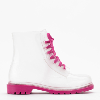 Sacs en caoutchouc transparent sur une semelle rose Partys-Footwear