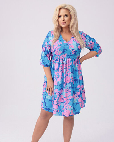 Royalfashion Robe femme au genou avec imprimé PLUS SIZE