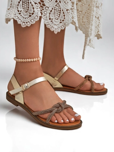 Royalfashion Sandales pour femmes avec zircons décoratifs Bella Shine