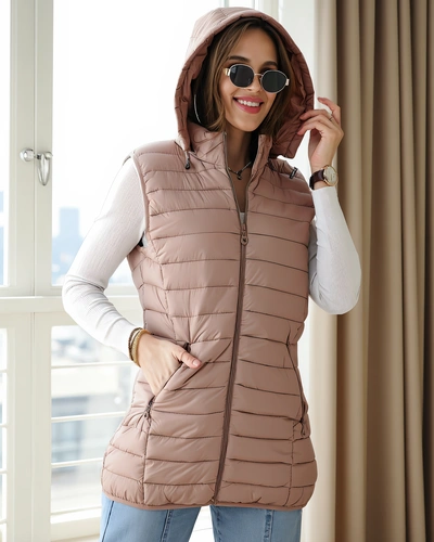 Veste sans manches Royalfashion pour femmes avec capuche amovible
