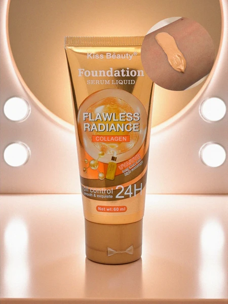 Fond de teint Kiss Beauty avec sérum au collagène - illuminateur 24H