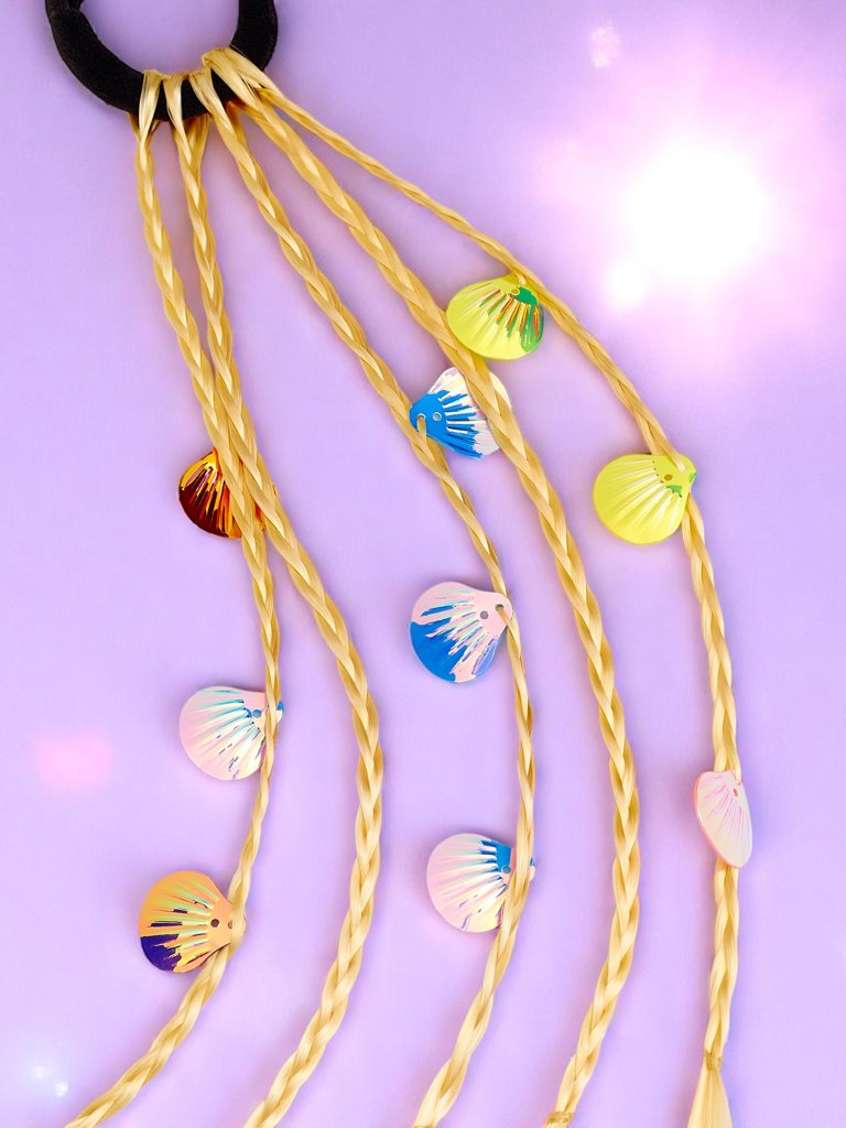 Royalfashion Tresses à clipser sur un élastique avec coquillages