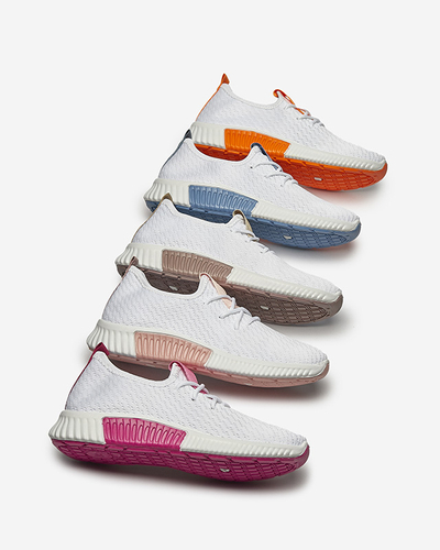 Chaussures de sport blanches pour femmes avec inserts fuchsia Kedeti - Footwear