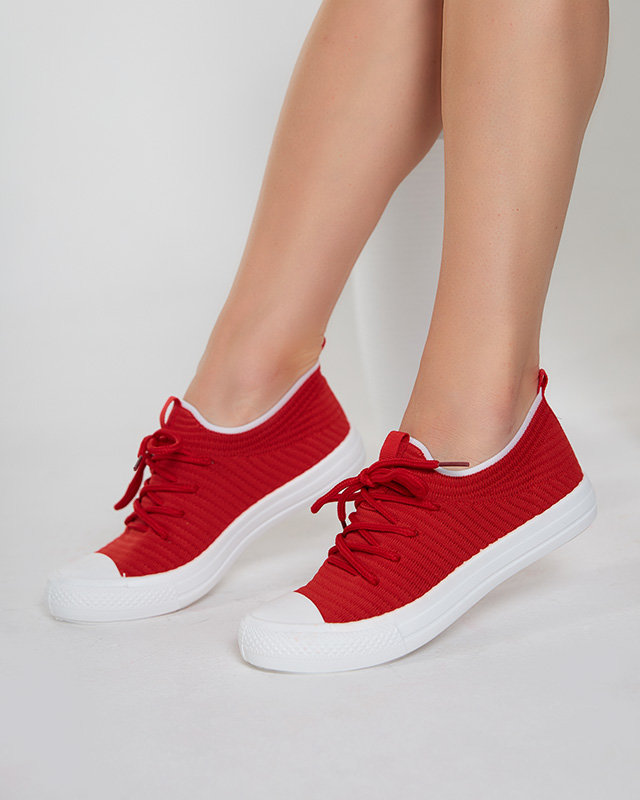 OUTLET Baskets côtelées rouges femme Manfer- Footwear