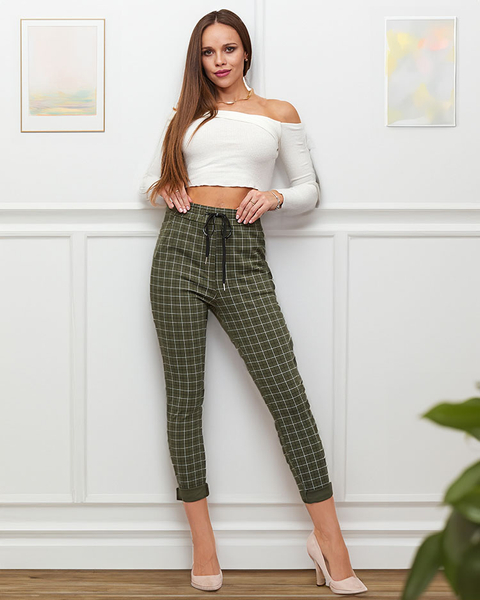 Royalfashion Pantalon à carreaux pour femme
