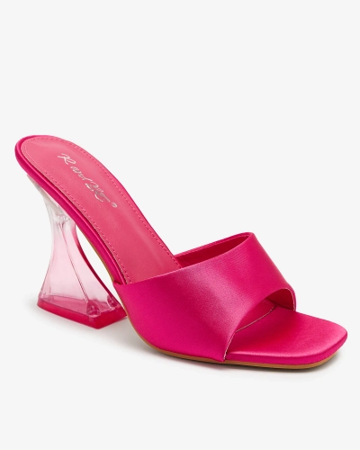 OUTLET Royalfashion Tongs pour femmes Fuchsia avec talon transparent Ageria