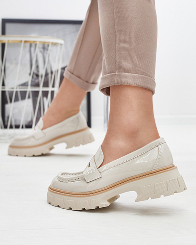 Mocassins laqués beige pour femme Mewira - Footwear