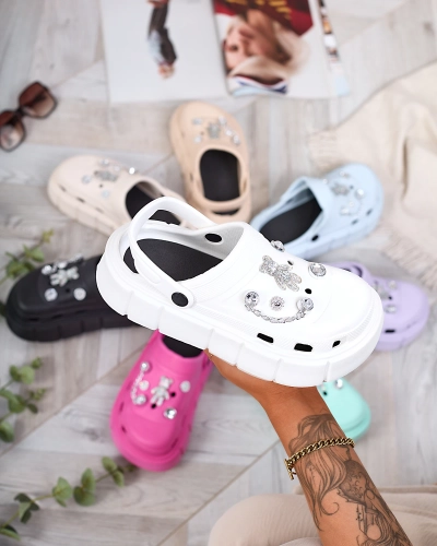 Royalfashion Tongs en caoutchouc pour femme blanc Kooranza