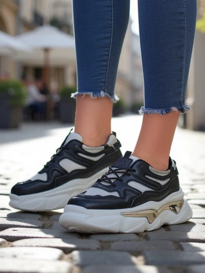 Baskets pour femmes Royalfashion sur une semelle épaisse Lesalli