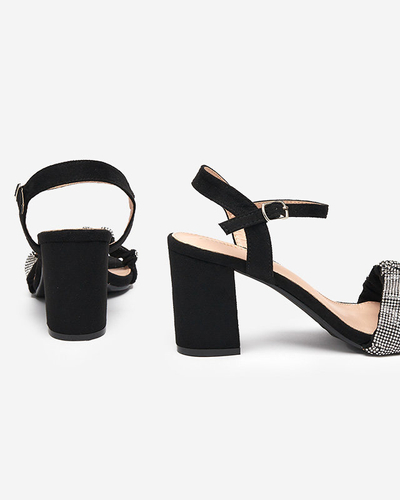 OUTLET Sandales noires pour femmes sur tige avec zircons cubiques Trieste - Chaussures