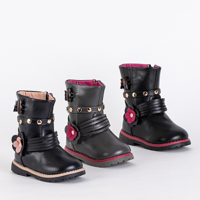 Bottines grises pour enfants en cuir écologique Kisso- Footwear
