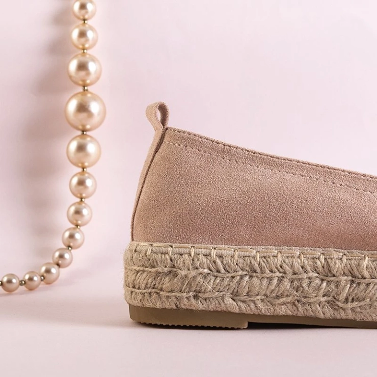 OUTLET Espadrilles femme rose clair à décor Tinika - Chaussures