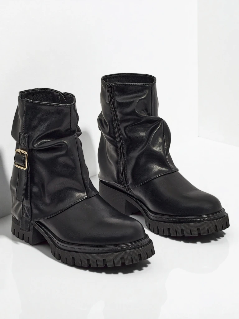 Bottines hautes pour femmes en cuir écologique Lunara