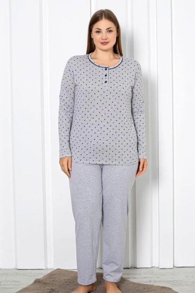 Ensemble de pyjama en coton pour femmes Royalfashion en 2 pièces avec cœurs GRANDE TAILLE