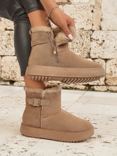 Royalfashion Bottes courtes style bottes de neige pour femmes Winter Crest