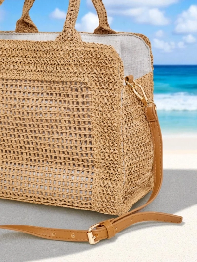 Royalfashion Grand sac en paille pour femme Ariadne Raffia