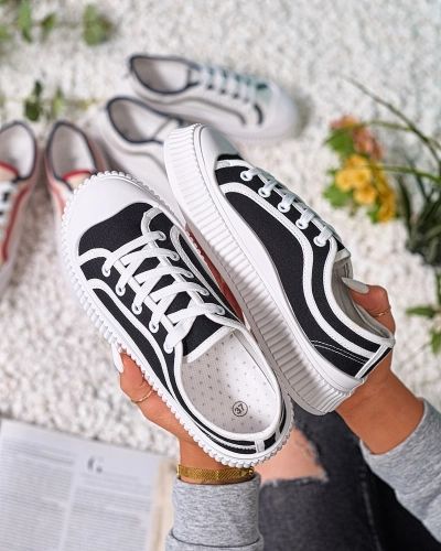 OUTLET Royalfashion Baskets décontractées pour femme de couleur noire Lerianna