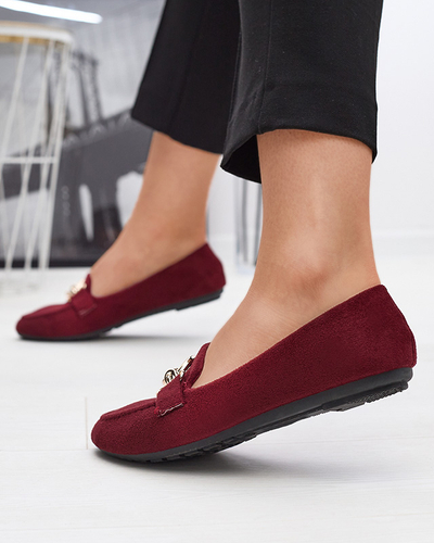 Mocassins en éco-daim bordeaux Brussi - Footwear