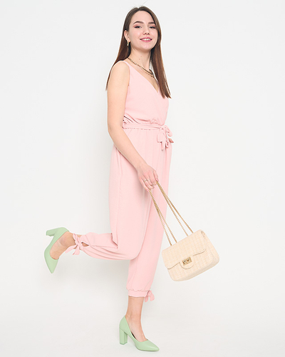 Combinaison femme rose clair à fines bretelles - Vêtements