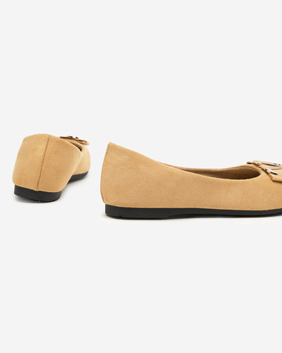 Ballerines beiges pour femmes avec ornement sur le bout Cavo - Footwear