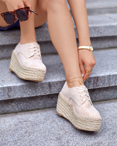 OUTLET Chaussures compensées beiges Jakaia- Footwear