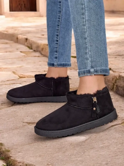 Royalfashion Bottes courtes ressemblant à des bottes de neige pour femmes Fefoz