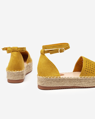 OUTLET Sandales femme moutarde a'la espadrilles sur la plateforme Likki - Chaussures